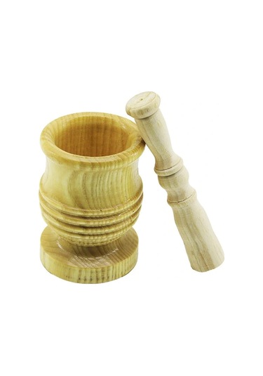 Büyük Boy Lüx Ahşap Havan Sarımsak Dövecek Ç: 8.3cm--d: 7cm--y: 12cm Fileli Ambalaj Çok Renkli