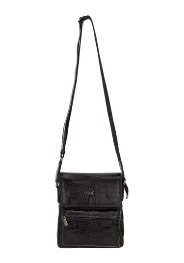 Bilik Deri Siyah Kroko Deri Erkek Postacı Çantası Blm08 02 001
