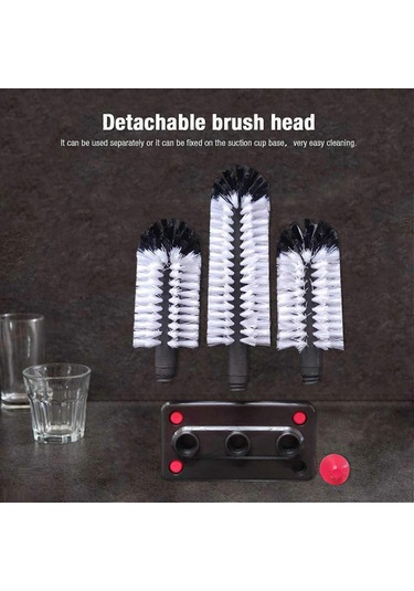 3'lü Vakumlu Cam Temizleme Fırçası Seti