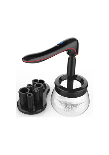 Sones Elektrikli Fırça Makyaj Fırçası Temizleme Makinesi Otomatik Kurutucu Usb Şarj Edilebilir Makyaj Fırçası Temizleyici Siyah