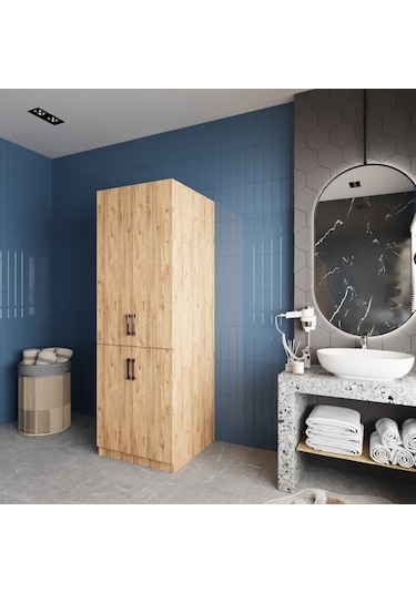 Venedik Çamaşır Ve Kurutma Makinesi Dolabı Banyo Dolabı Çam Çam