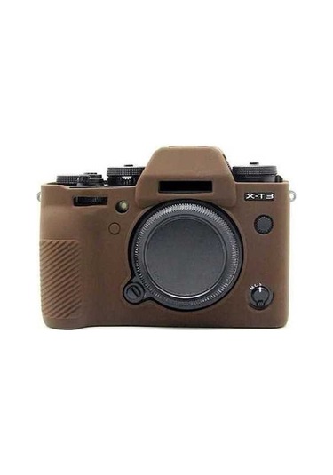 Pazly Fujifilm X-t3 Yumuşak Silikon Kılıf - Çizilmez Kamera Koruma Kapağı Kahverengi