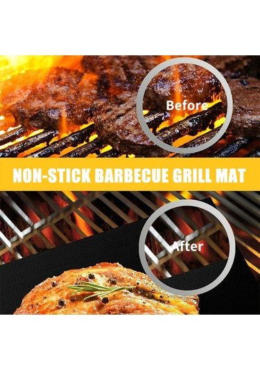 Hangfox Cam Fiberli Anti Yapışkan Barbekü Ağı Matı 40x33cm Kahverengi 5 Adet - Isı Dayanıklı Yeniden Kullanılabilir Çok Renkli