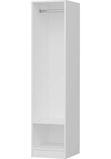 Minar Kale 1 Kapaklı Dolap Beyaz - Beyaz Çizgili Mebran 210cm