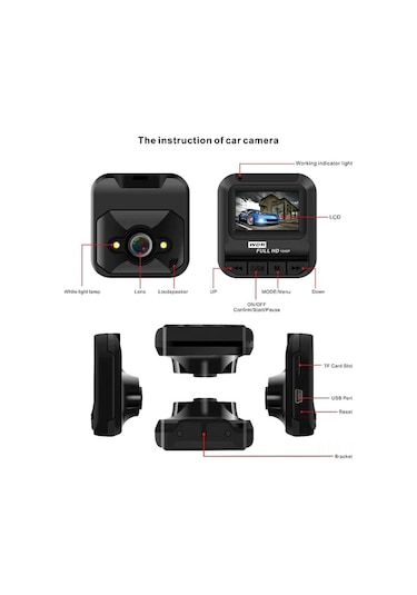 Wezone 1.6 İnç Ekranlı 1080p Tam Hd Araç Dvr Sürücü Kaydedici - Sürekli Kayıt Fonksiyonu İle Kompakt Tasarım