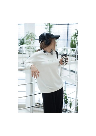 Intormul'tibrend Okul İçin Oversize Kazak 150116522 Beyaz