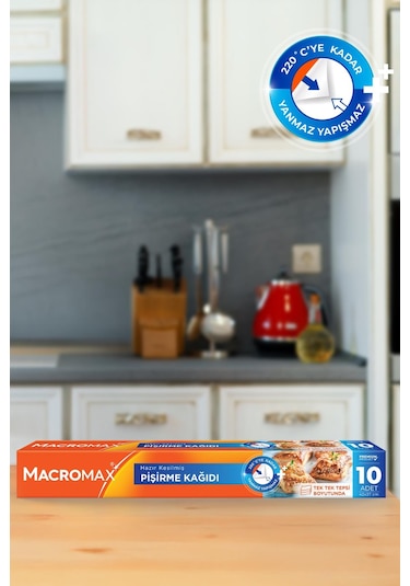 Macromax Hazır Kesilmiş Pişirme Kağıdı 10'lu