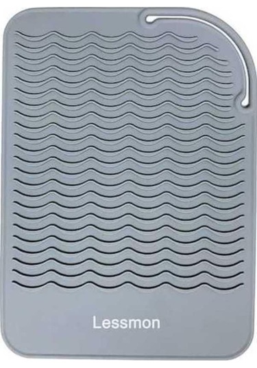 Ankatek Kıvrımlı Ütü, Isıya Dayanıklı Paspaslı Saç Düzleştirici 9x6,5 Gri