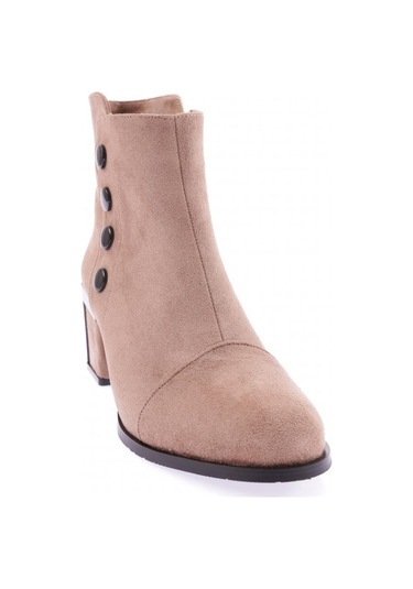 Dgn 725-22k Kadin Aksesuar Detayli Topuklu Bot 725-1922-R1920 Vizon Süet