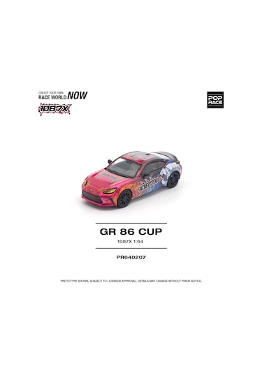 Pop Race Toyota Gr86 Cup 1087x Livery 1:64 Diecast Model Araba Kırmızı