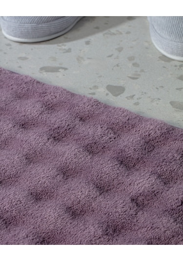 Madame Coco Reflet Bubble 2'li Banyo Paspası - Koyu Mürdüm 8684427127865 Çok Renkli