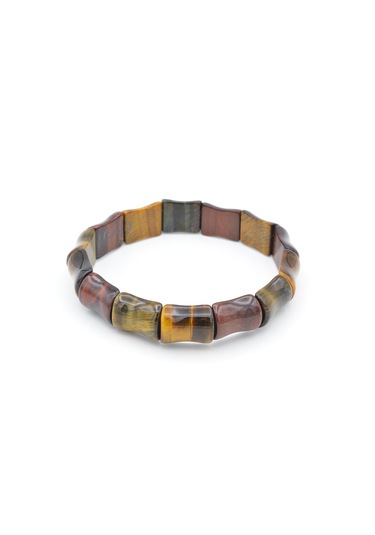 Hakiki Doğal Kaplan Gözü Taşı Bileklik Çok Renkli