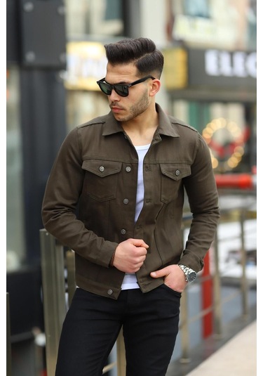 Koyu Haki Erkek Kot Ceket Haki Yeşil