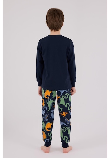 Rolypoly Erkek Çocuk Uzun Kol Pijama Takım Lacivert-1740 Lacivert