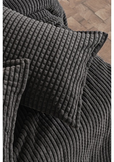 Mila Battaniye Seti Çift Kişilik Antrasit Antrasit