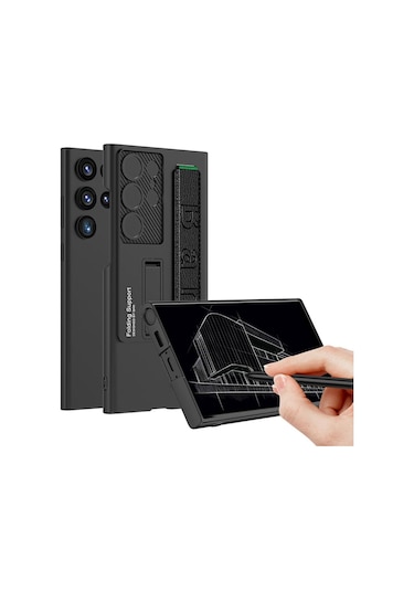 Samsung Galaxy S23 Ultra Kılıf Standlı El Tutmalı Kapak Band