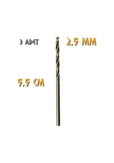 Kupa Tyson Metal Ahşap Delici Hss Matkap Ucu 2.5 Mm. - 3 Adet