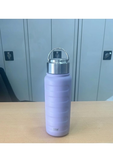 Paslanmaz Çelik Termos Su Şişesi 360ml Vakumlu Kapak Lila İthal Ürün Lila