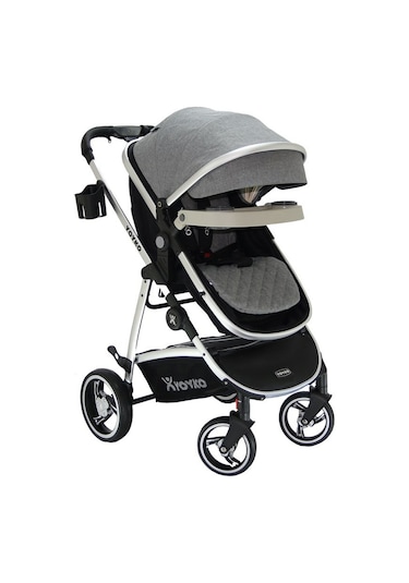 Yoyko City Seyahat Sistem Bebek Arabası 3 İn 1 Gri Silver