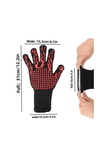 Ulzyvf Mavi 2 Adet Barbekü Mikrodalga Fırın Eldivenleri 800 Derece Isıya Dayanıklı Eldiven Kaymaz Yanmaz Pişirme Fırını Eld Mavi