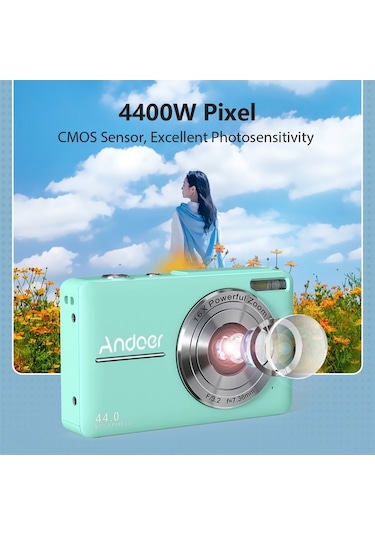 Diğer Andoer 1080p Kamera, 44mp Otomatik Odak, 2.5 Ekran, 16x Zoom, Titreme Önleyici, Yüz Algılama, Gülümseme Yak Çok Renkli