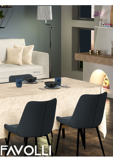 Kadife Dokulu Bej Renk Masa Örtüsü Bej