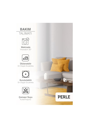 Br Perle Home Daily Series Safran Rengi Kırlent Yastık Kılıfı Safran