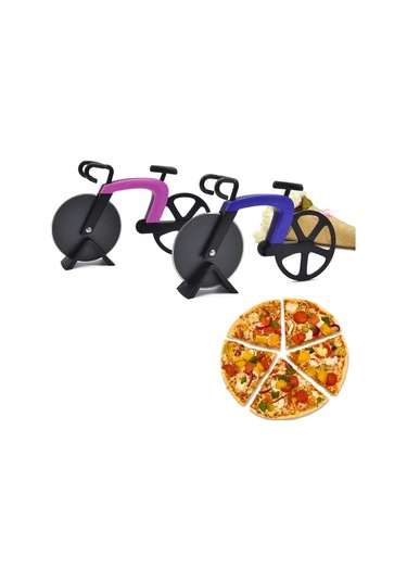 Ulzyvf Çift Tekerlekli Paslanmaz Çelik Pizza Bıçağı - Dekoratif Bisiklet Tasarımı, Pratik Diğer