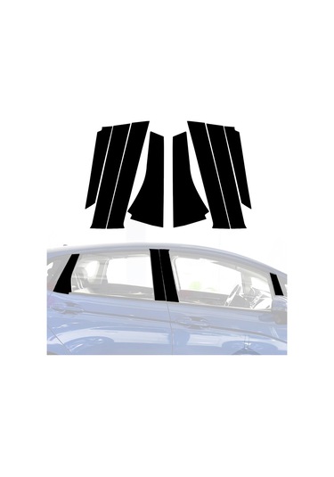 2014-2018 İçin Honda Fit 8 Adet / Set Sol Ve Sağ Sürüş İçin Evrensel B Sütunu Dekorasyon Çıkartmaları Siyah 1 Adet