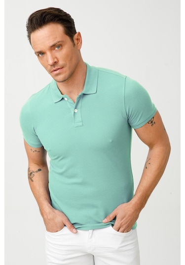 Igs Modernfit Dar Kalıp Erkek Polo Yaka Tişört Turkuaz