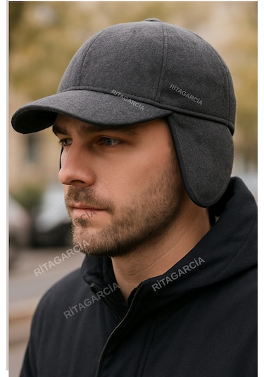 Kışlık Kulaklıklı Şapka Antrasit