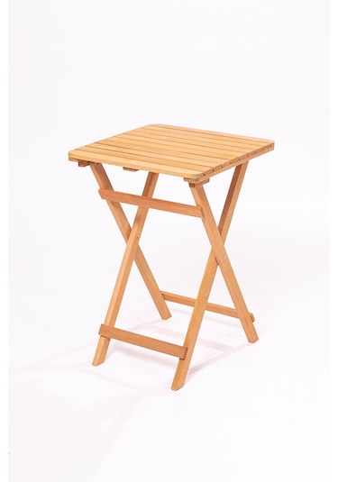 Balkon Bahçe Mutfak 3'lü Ahşap Bistro Set Katlanır Ahşap