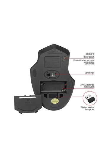 Ywyt G838 2.4ghz Kablosuz Fare Oyun Faresi 2400dpı Optik Fare Ergonomik Kablosuz Fare Masaüstü Dizüstü Bilgisayar İçin G838
