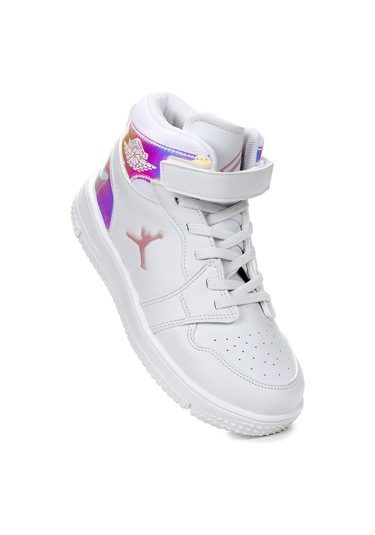 Hayka Hologram Cırtlı Kız Çocuk Spor Ayakkabı Beyaz