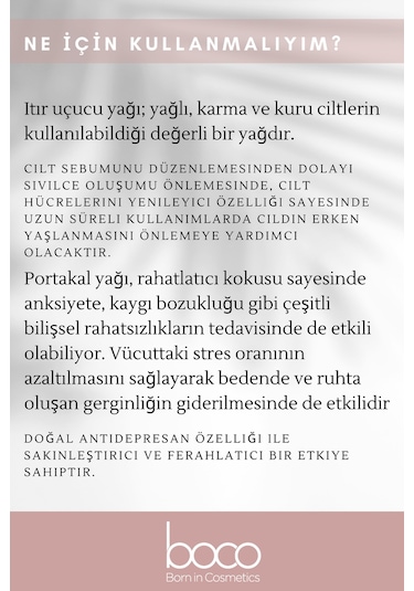 Boco Born In Cosmetics Itır + Portakal Saf Aromaterapi Uçucu Yağı 2 x 10 ML