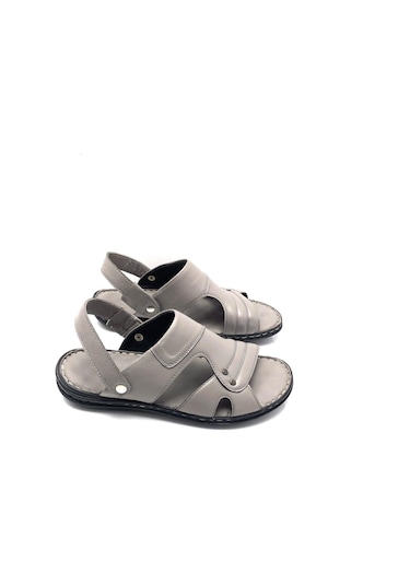 Erkek Hakiki Deri Tam Ortopedik Sandelet Gri