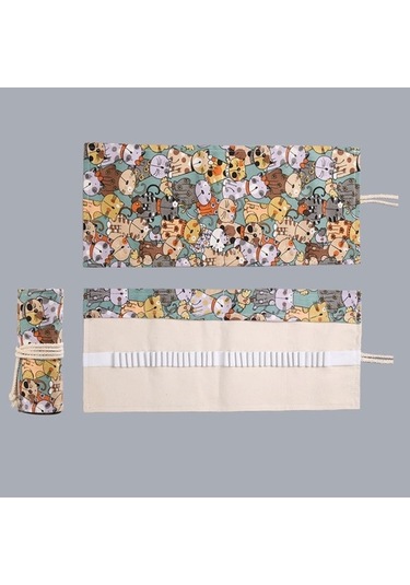 Agoodshop 72 Delikli Büyük Kapasiteli Rulo Kalemlik - Çok Renkli 3bp-yeşil