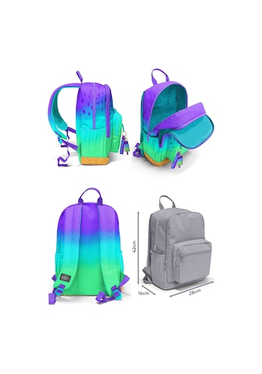 Coral High Üçlü İlk ve Ortaokul Okul Çanta Seti - Mor Lila Renk Geçişli - Kız Çocuk