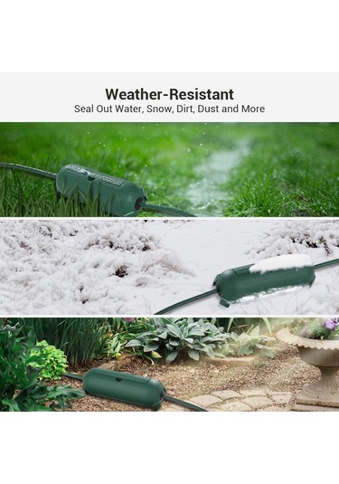 Kosona Su Geçirmez Elektrik Kablosu Koruma Kutusu - 2 Adet Yeşil, Ip44 Dayanıklı Pp Malzeme