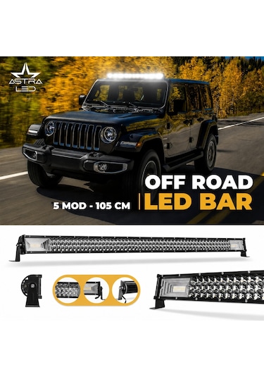 540watt 105 Cm 5 Modlu Çift Renk 3 Sıra Atv Offroad Tekne Aydınlatma Led Bar Lamba