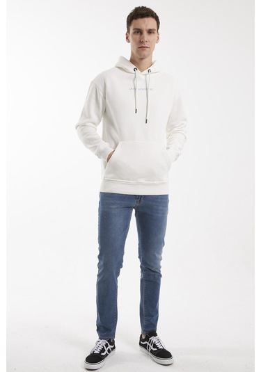 Cold Train Kırık Beyaz Hoodıe Sweatshırt Kırık Beyaz