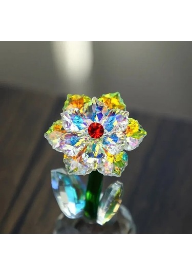 Pazly Renkli Ayçiçeği Desenli Kristal Güneş Yakalayıcı - Özel Günler İçin Şık Dekor