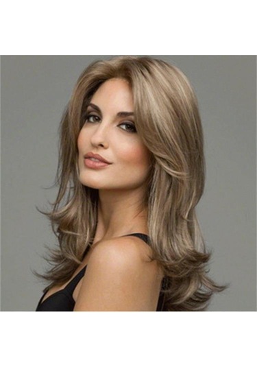 Uzun Kıvırcık Kadın Peruk Kahverengi Büyük Dalga