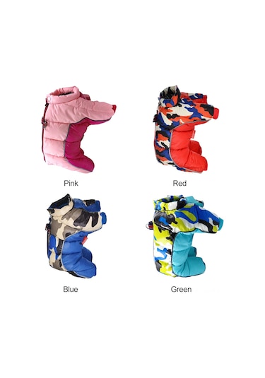 Geeksen Küçük Orta Boy Köpekler İçin Kışlık Pamuklu Dört Ayaklı Isı Sağlayan Giyim Pembe, S