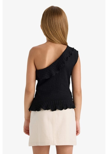 Defacto Kız Çocuk Tek Omuzlu Atlet G0166a825hsbk81 Siyah