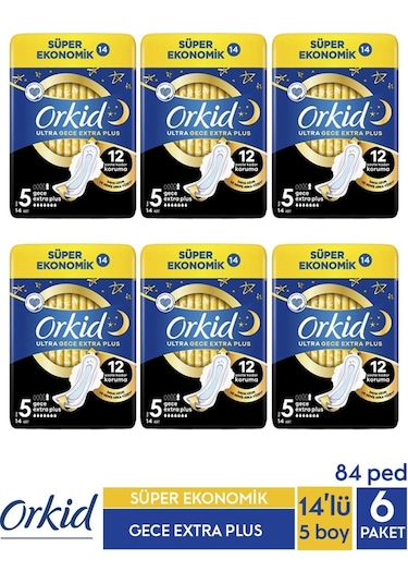Süper Ekonomik Ultra Gece Extra Plus 14 Ad. 5 Boy X 6 Paket