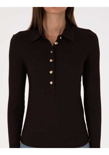 Pierre Cardin Kadın Kahverengi Bluz Örme 50309153-vr029 Kahverengi