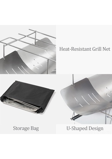 Ranyeek Tahta Isıtıcı Ve Barbekü Izgarası - Çelik Materyal, Taşınabilir Çadır Kamp Aleti Çok Renkli