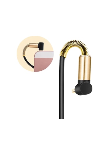 3.5mm Aux Kablosu Jak Erkek Erkek L Tipi 1 Metre Ses Aktarım Kabl