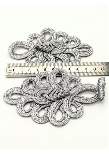 Pugovicy Premium 20cm Büyük Gümüş Kapamalı Jakarlı Kolay Kapanma Sosyal Medya Yaylarken Kullanılmış 1 Çift 250925087